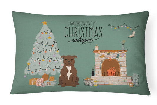 Christmas Everyone Dog Art Canvas Fabric Decorative Pillow