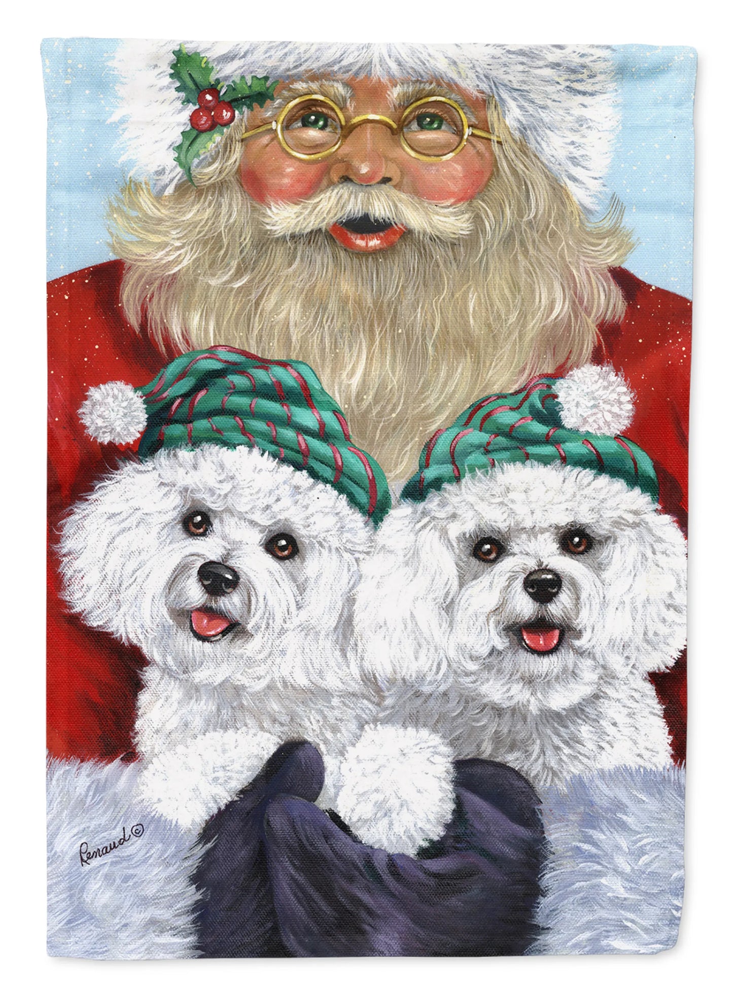 Christmas Dog Art Flag