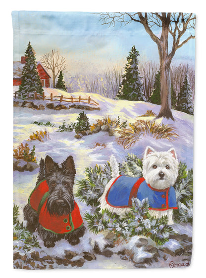 Christmas Dog Art Flag