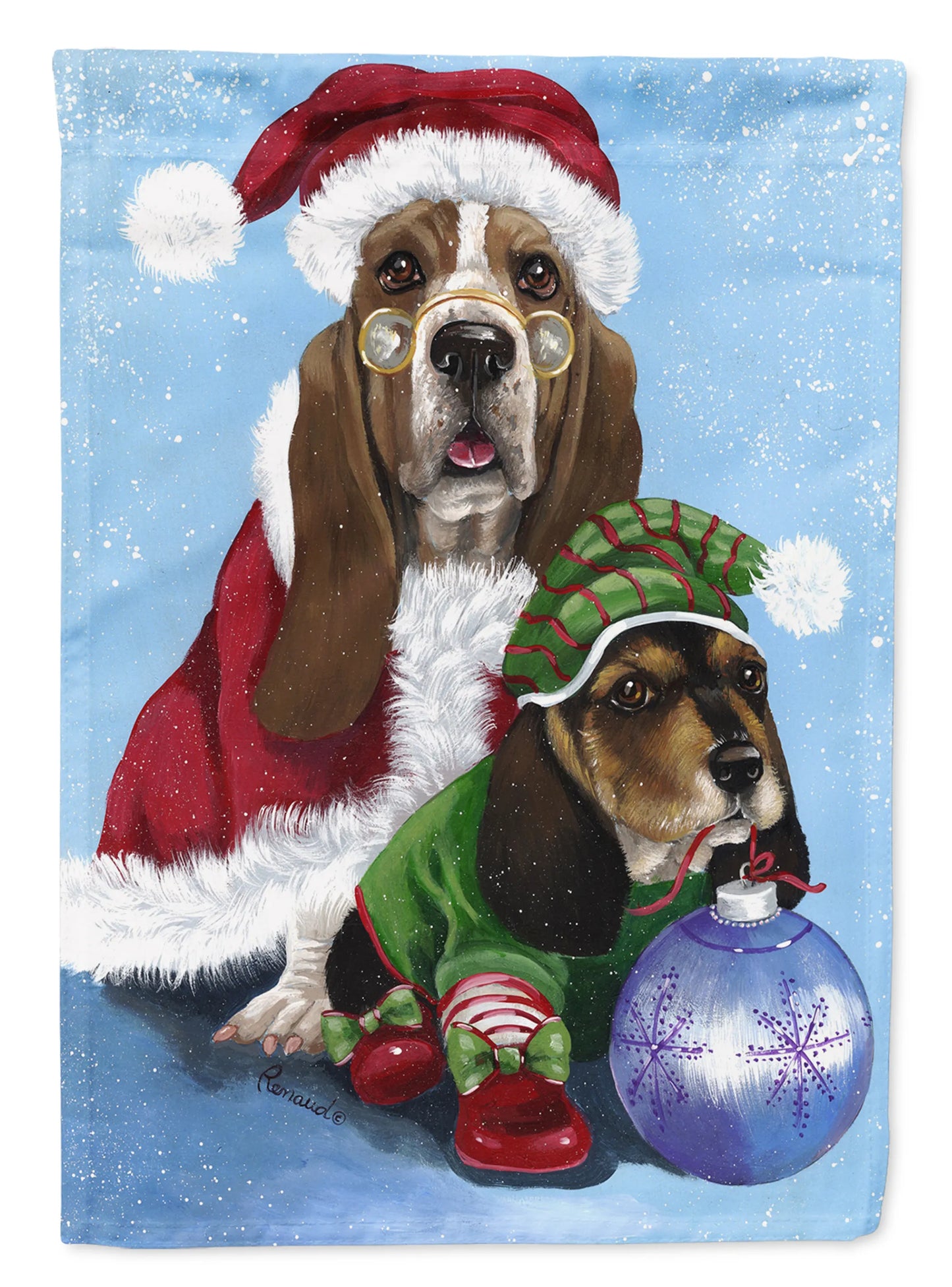 Christmas Dog Art Flag