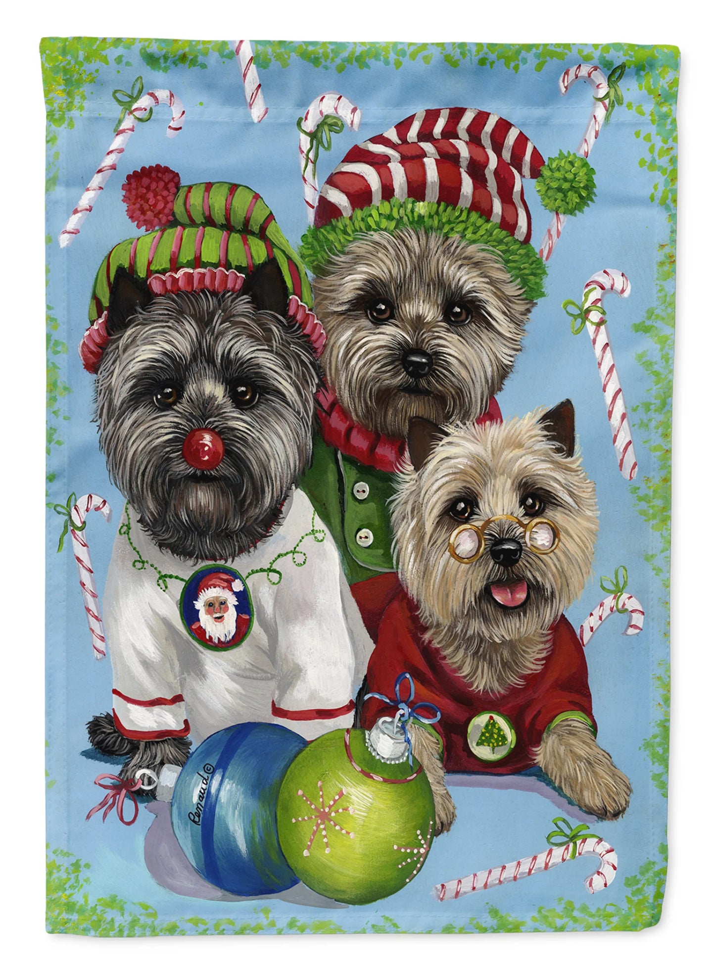 Christmas Dog Art Flag