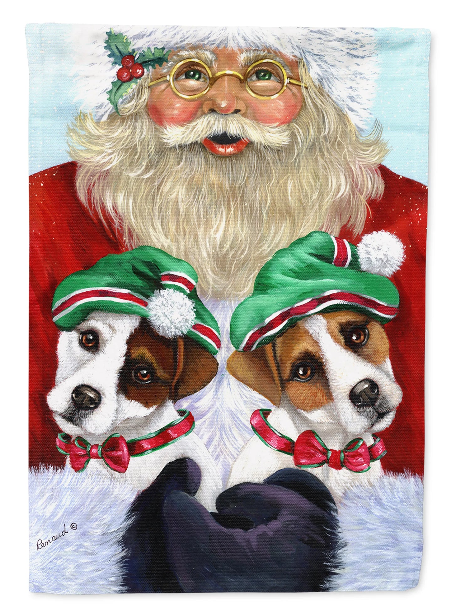 Christmas Dog Art Flag