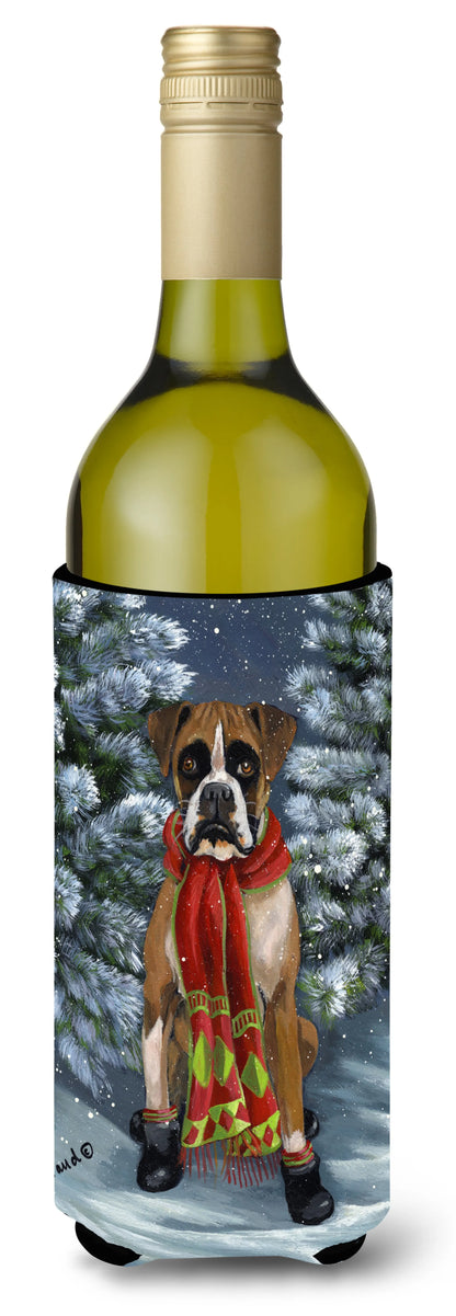 Christmas Dog Art Wine Bottle Hugger