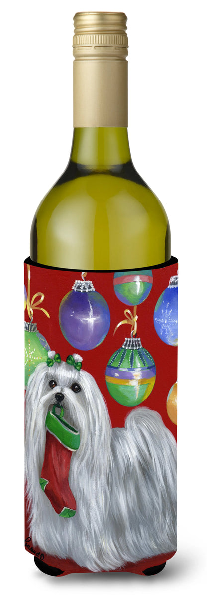 Christmas Dog Art Wine Bottle Hugger