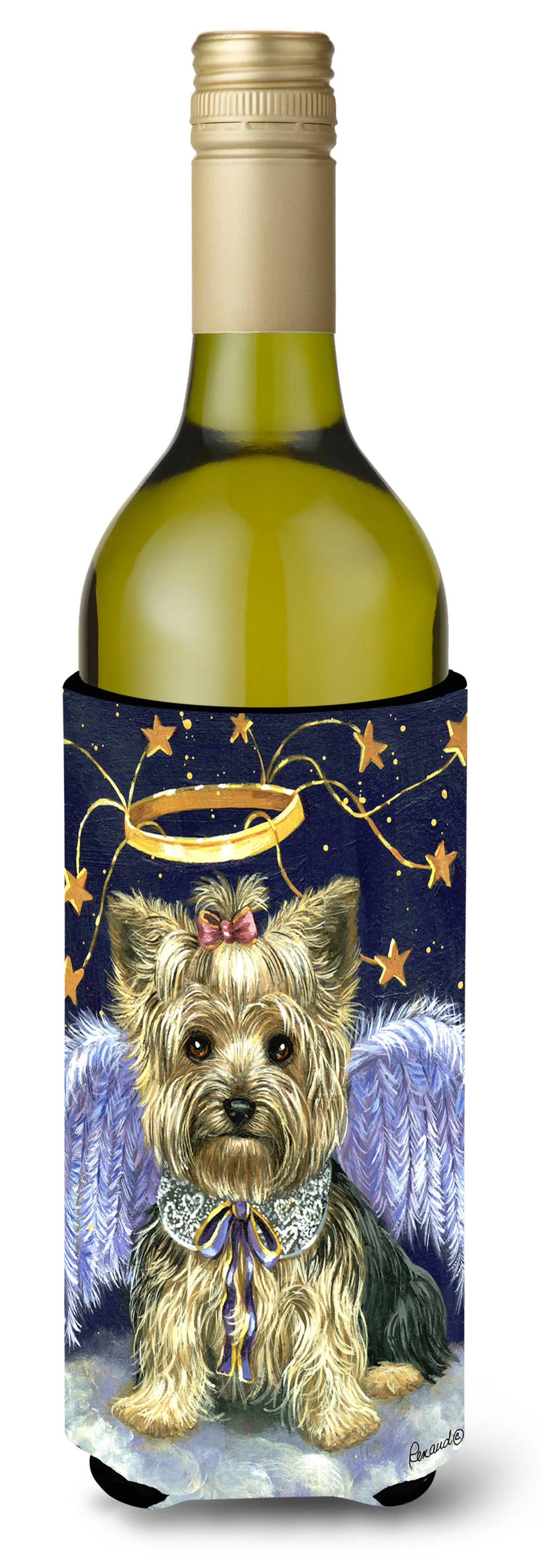 Christmas Dog Art Wine Bottle Hugger