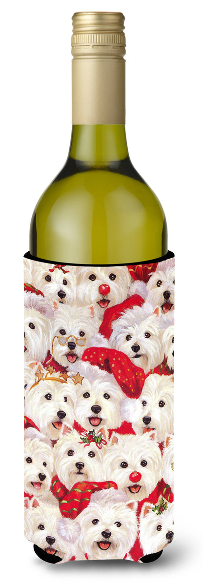 Christmas Dog Art Wine Bottle Hugger