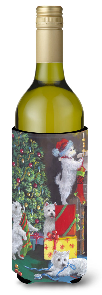 Christmas Dog Art Wine Bottle Hugger