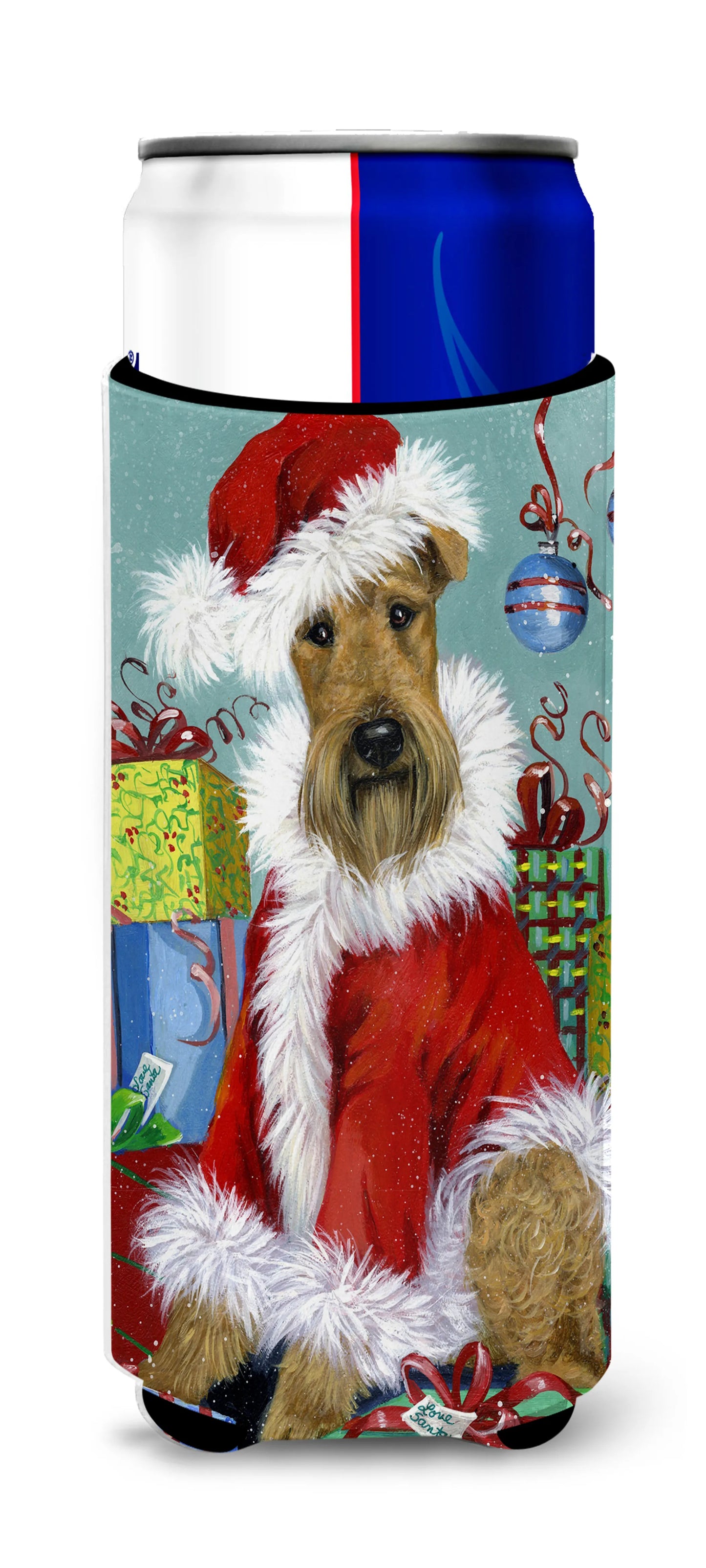 Christmas Dog Print Ultra Hugger for slim cans