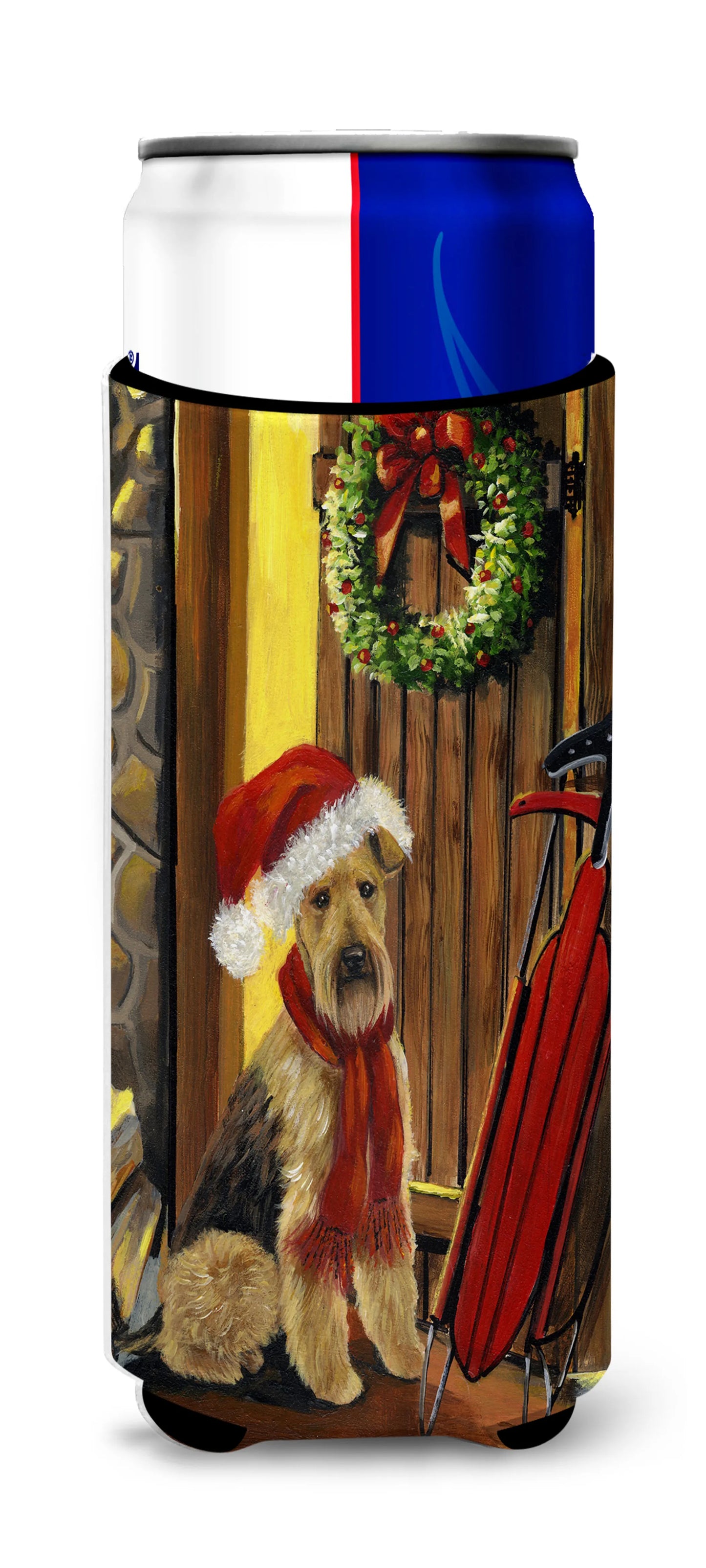 Christmas Dog Print Ultra Hugger for slim cans