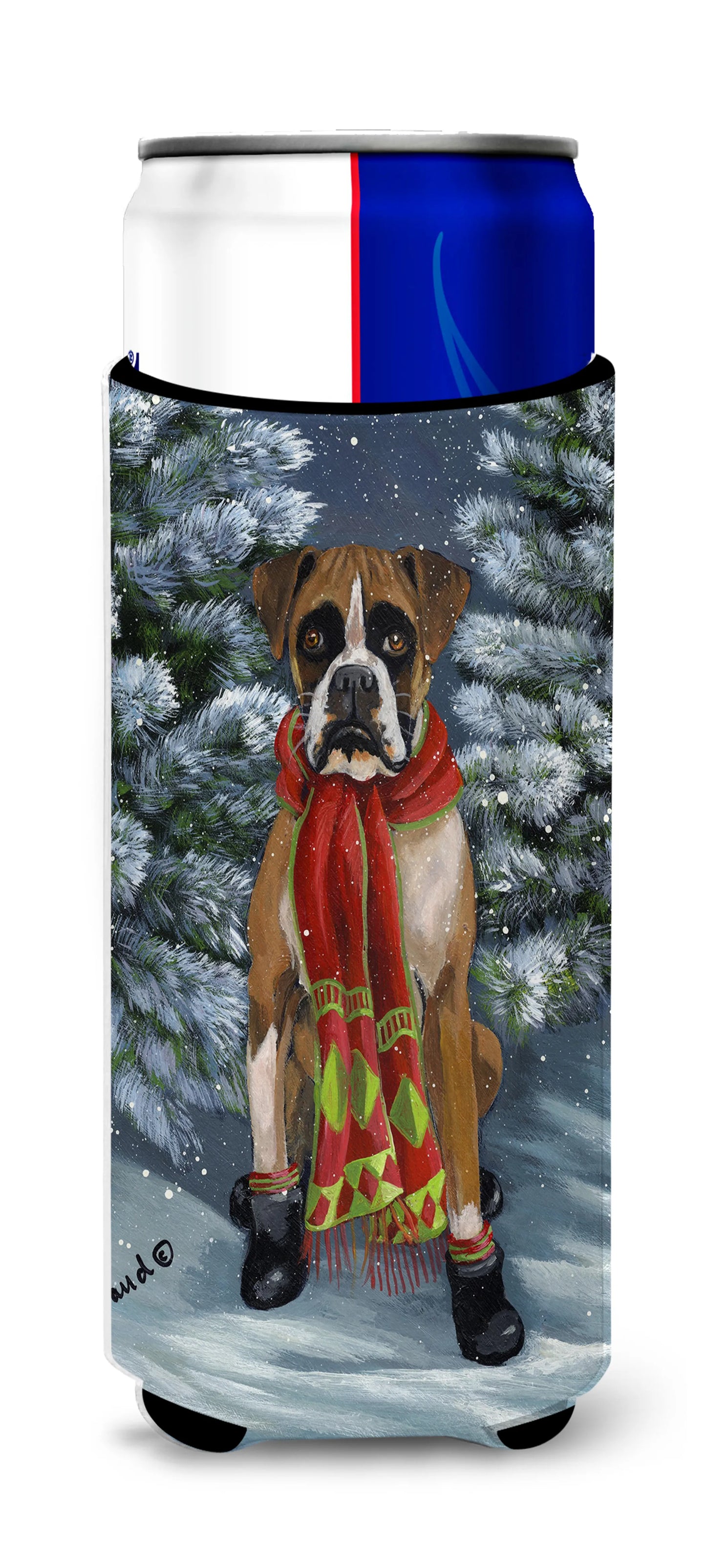 Christmas Dog Print Ultra Hugger for slim cans