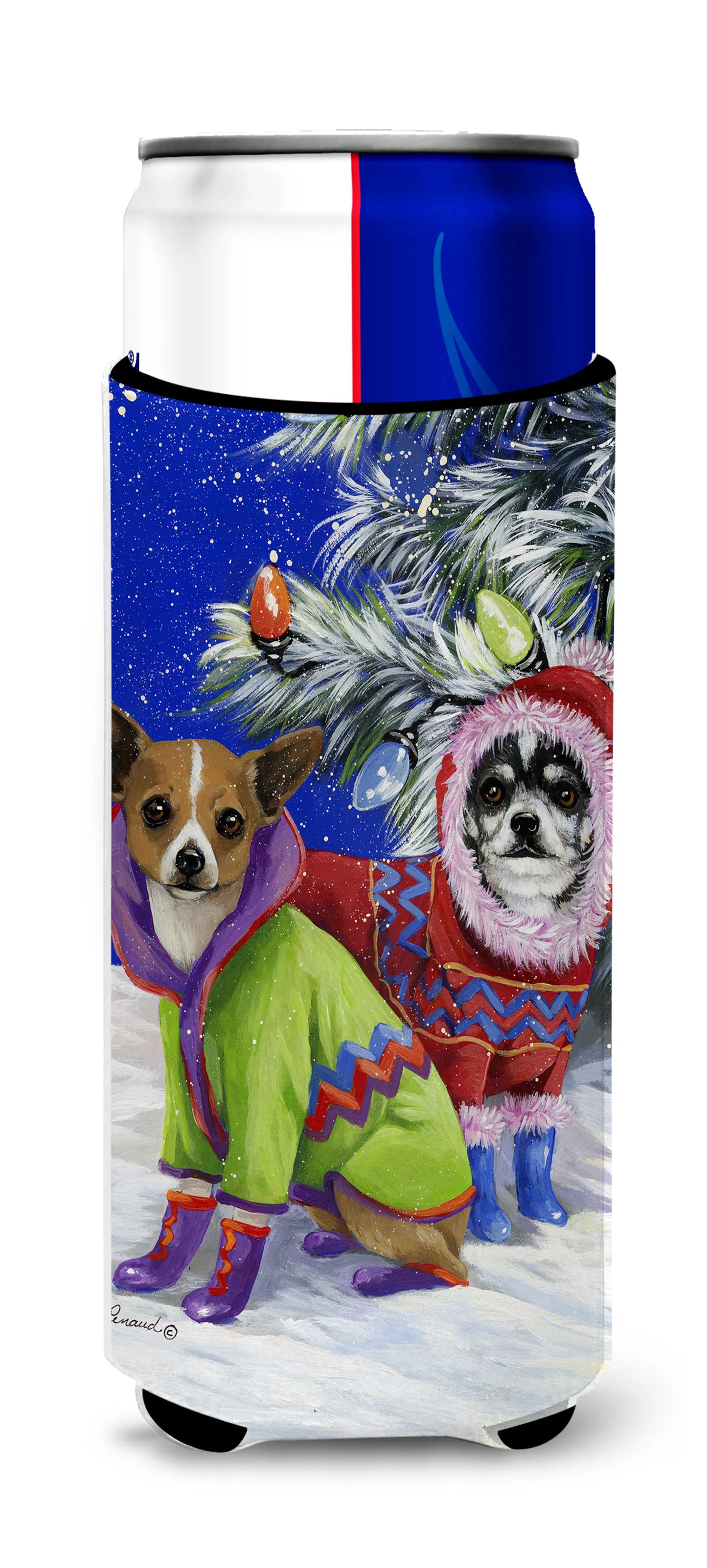 Christmas Dog Print Ultra Hugger for slim cans