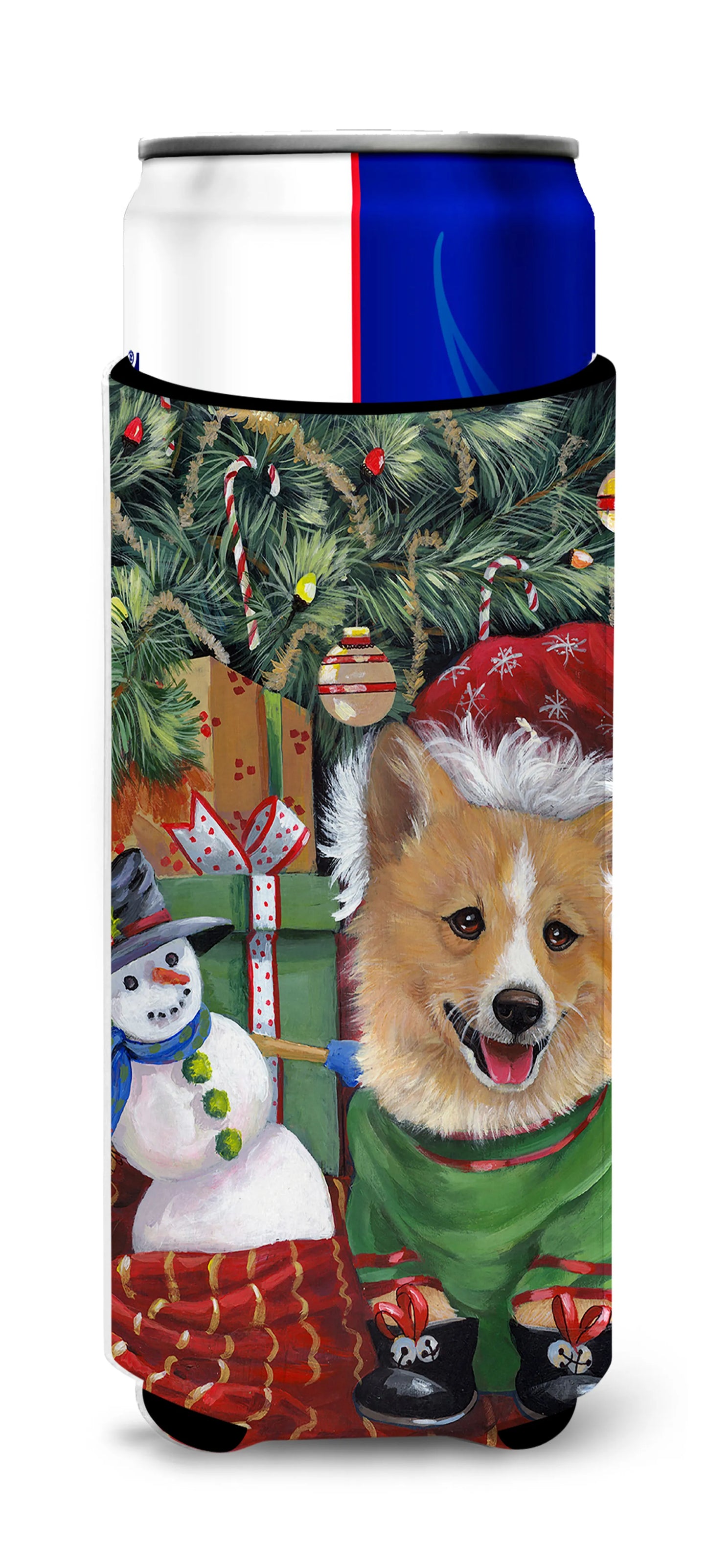 Christmas Dog Print Ultra Hugger for slim cans