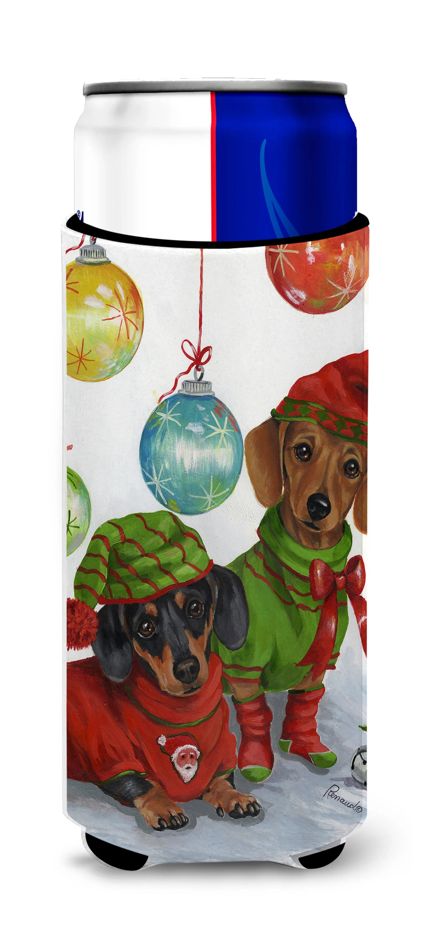 Christmas Dog Print Ultra Hugger for slim cans