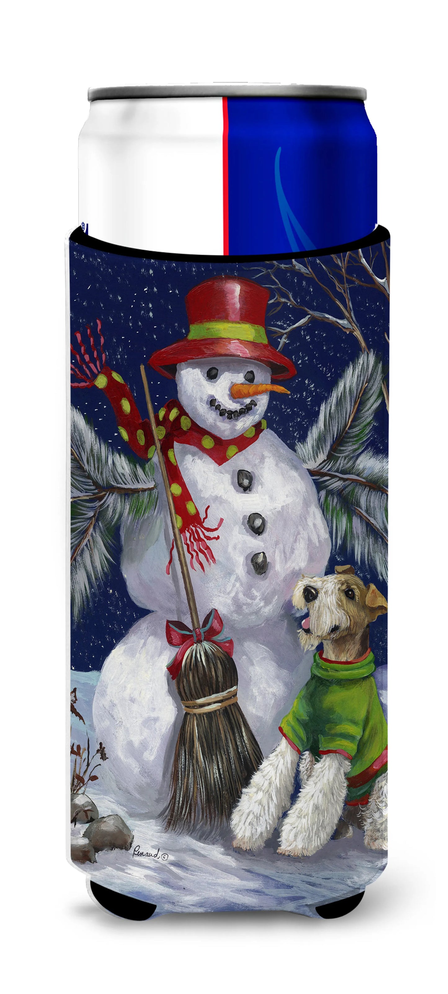 Christmas Dog Print Ultra Hugger for slim cans