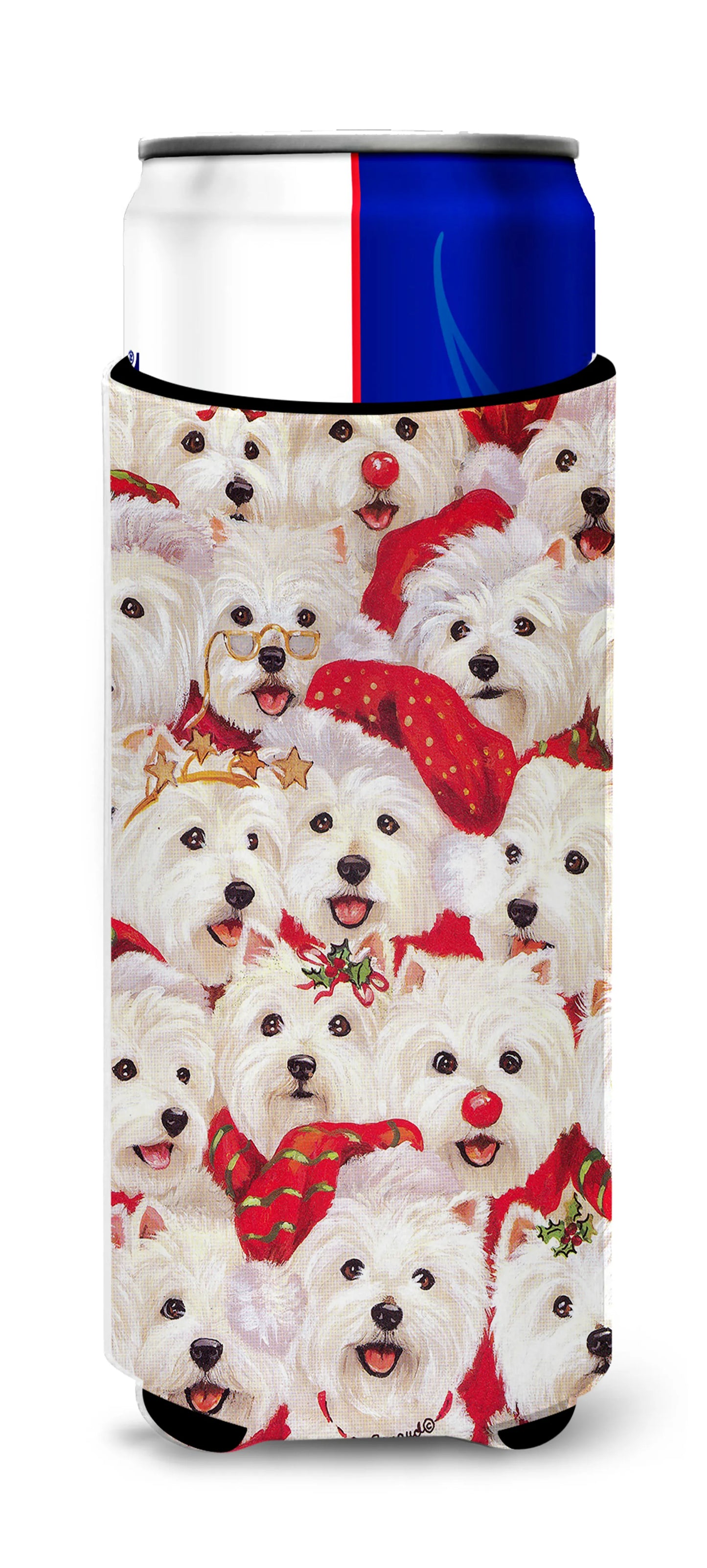 Christmas Dog Print Ultra Hugger for slim cans