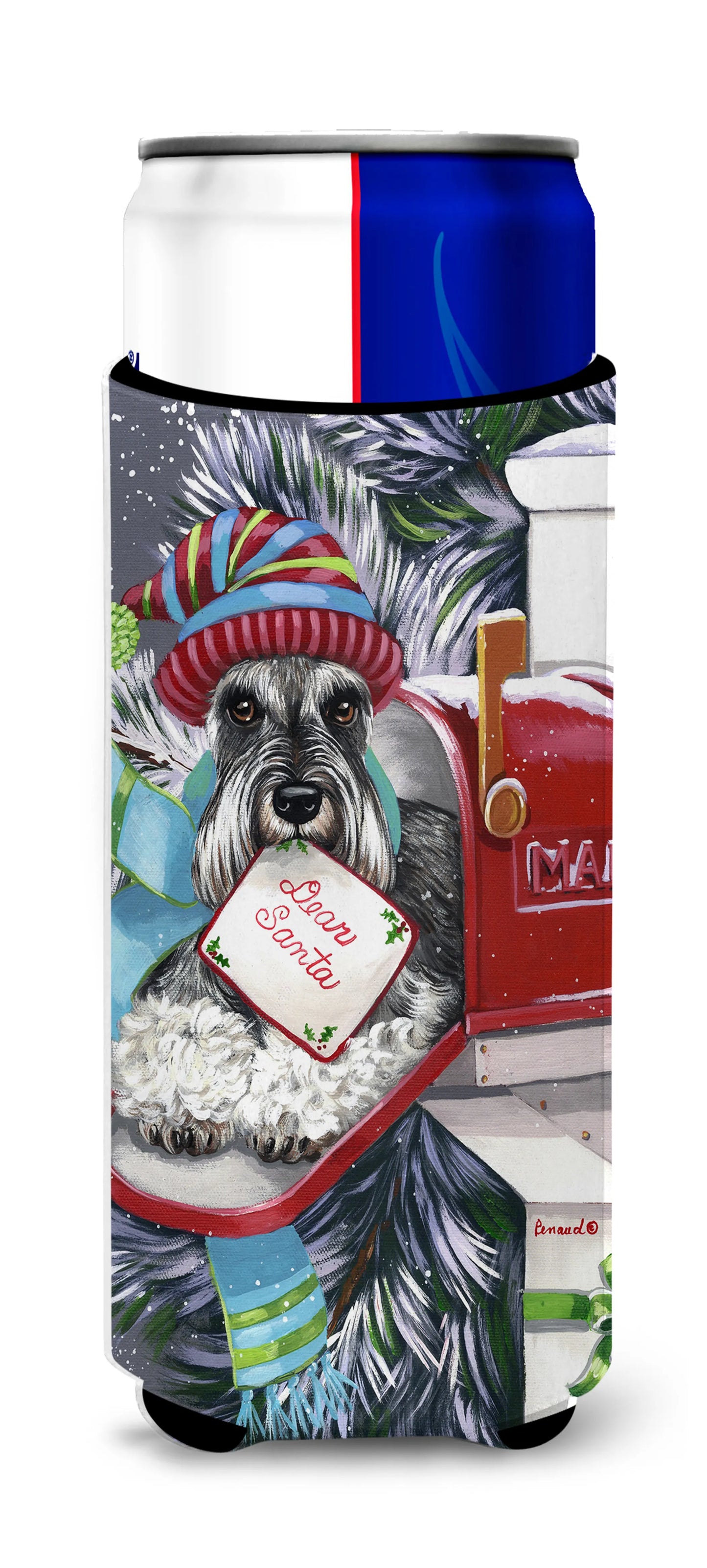 Christmas Dog Print Ultra Hugger for slim cans