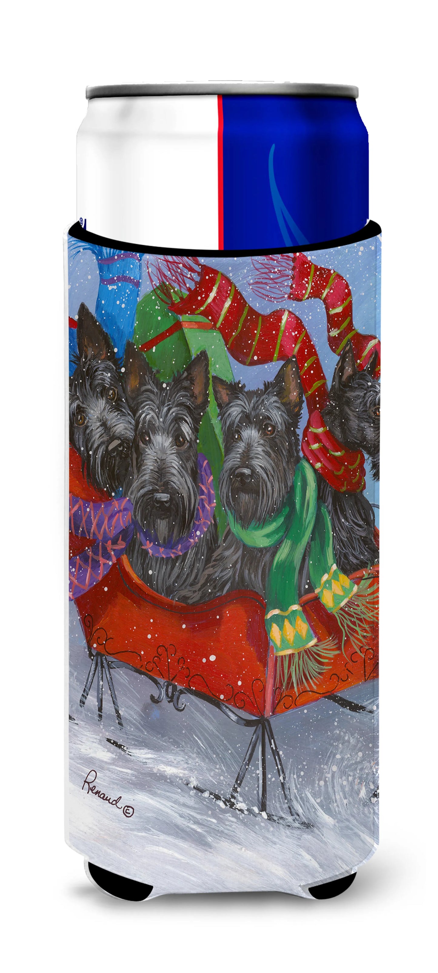 Christmas Dog Print Ultra Hugger for slim cans