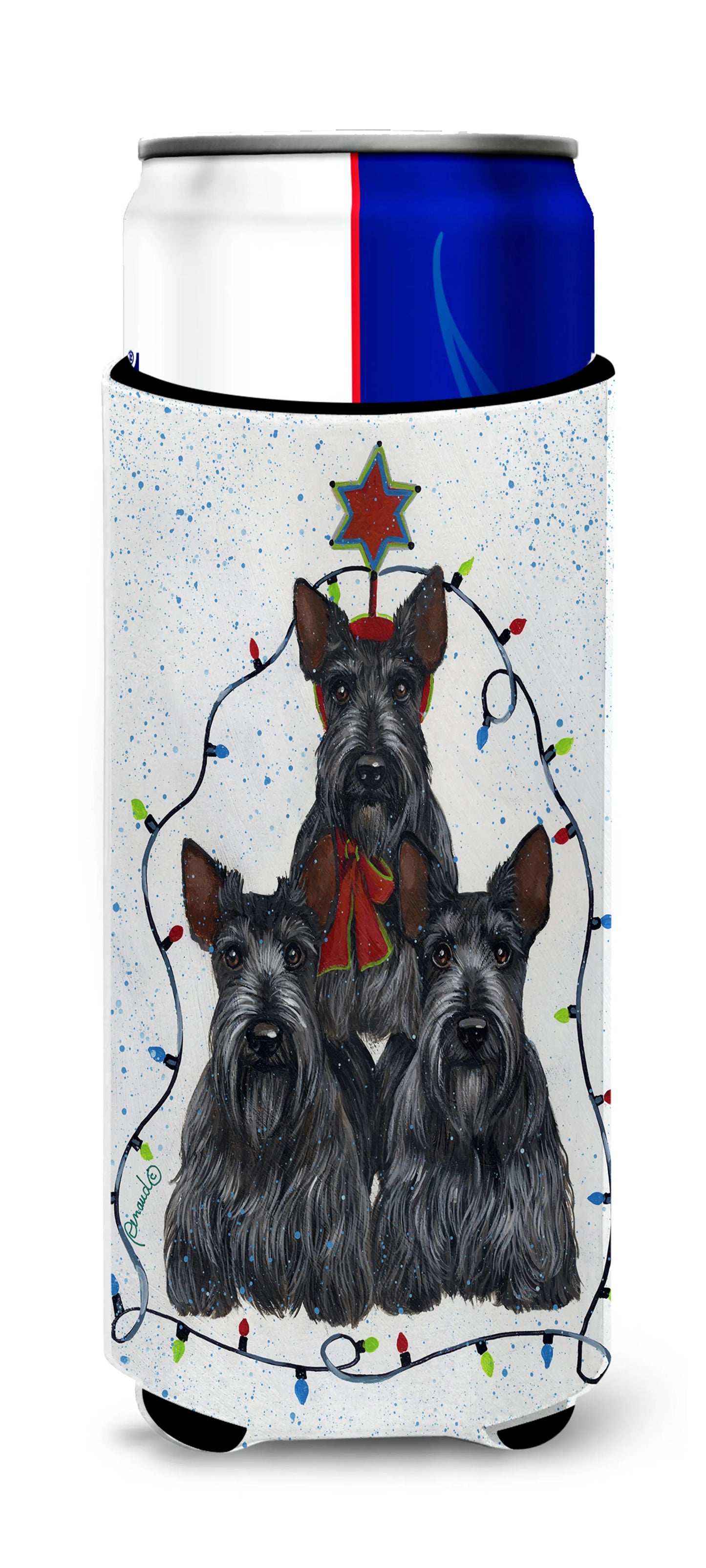 Christmas Dog Print Ultra Hugger for slim cans