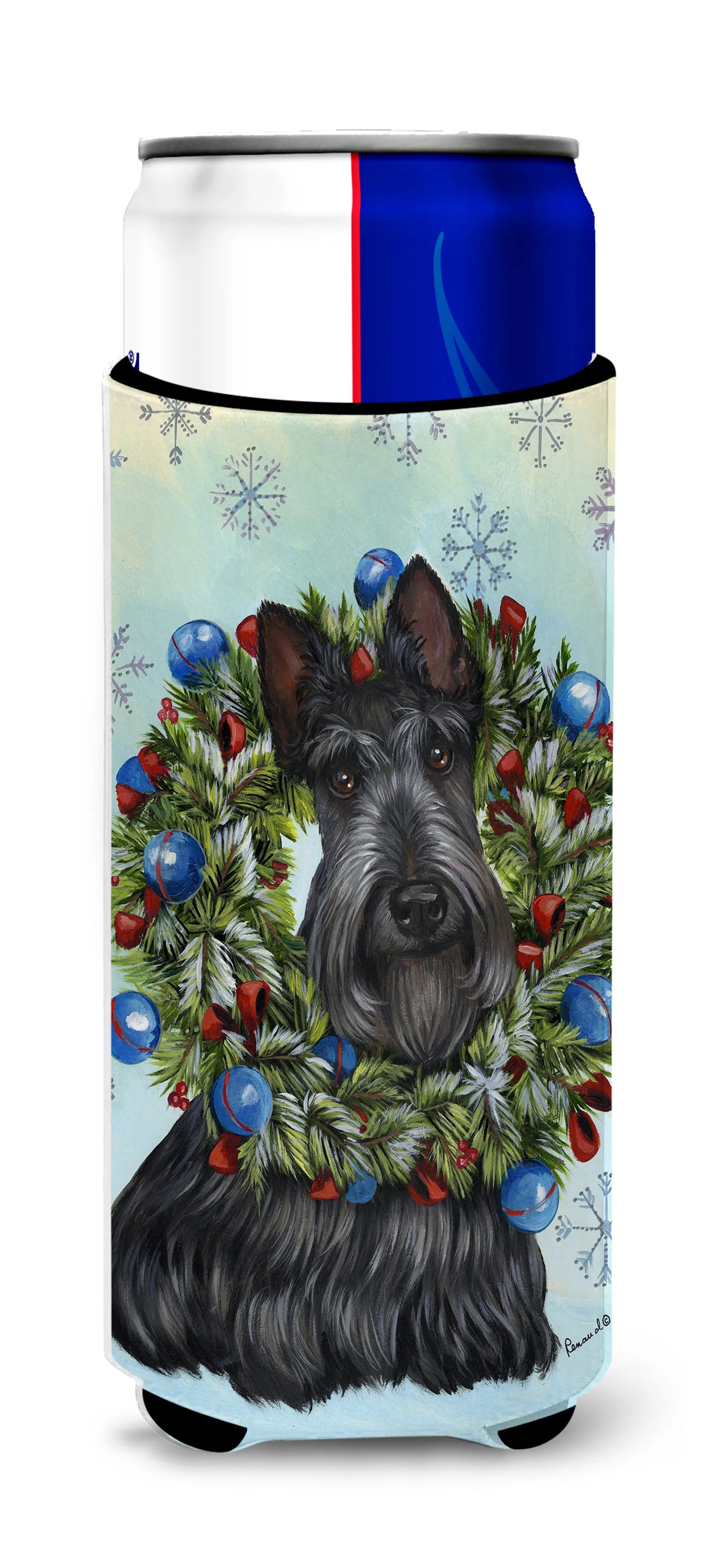 Christmas Dog Print Ultra Hugger for slim cans