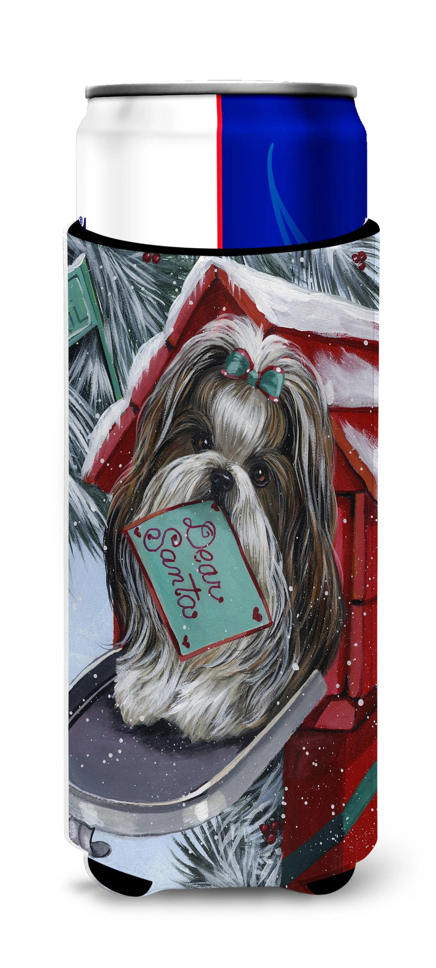 Christmas Dog Print Ultra Hugger for slim cans