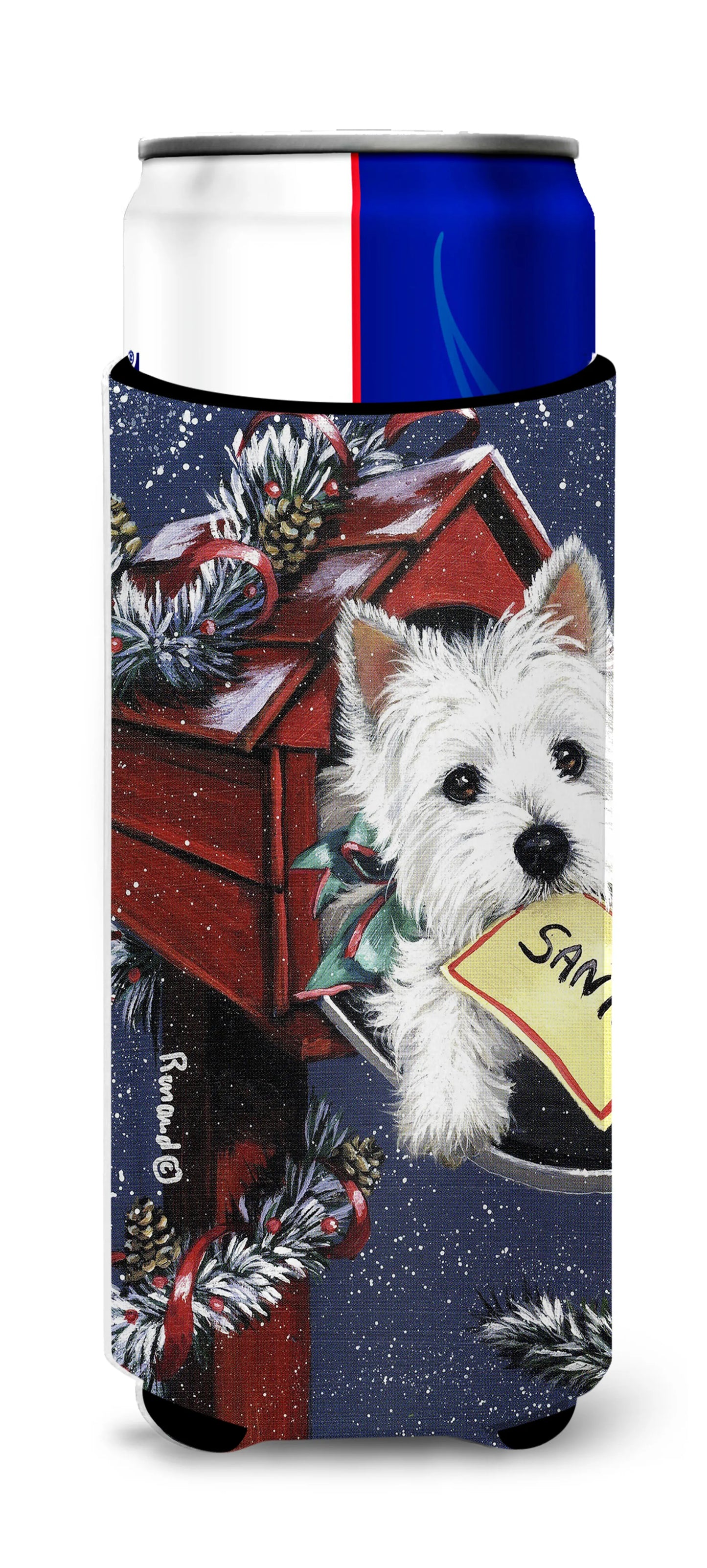 Christmas Dog Print Ultra Hugger for slim cans