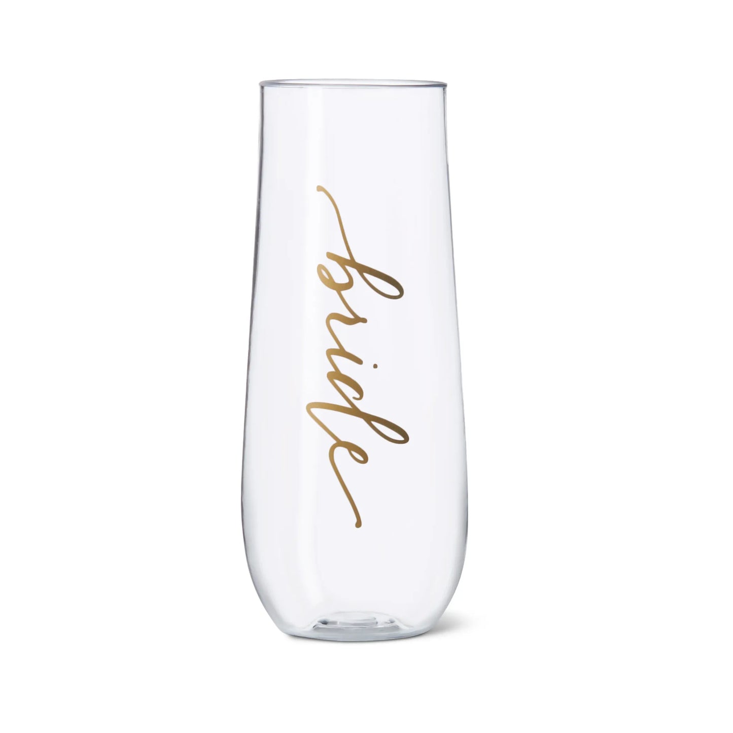 Bride/Bridesmaid Durable Plastic Stemless Champagne Glass 11 oz.