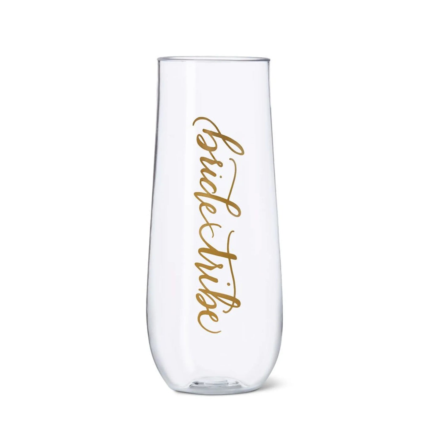 Bride/Bridesmaid Durable Plastic Stemless Champagne Glass 11 oz.