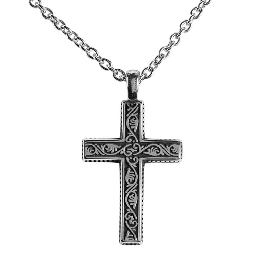 NK Stainless Steel Swirls Cross 24in