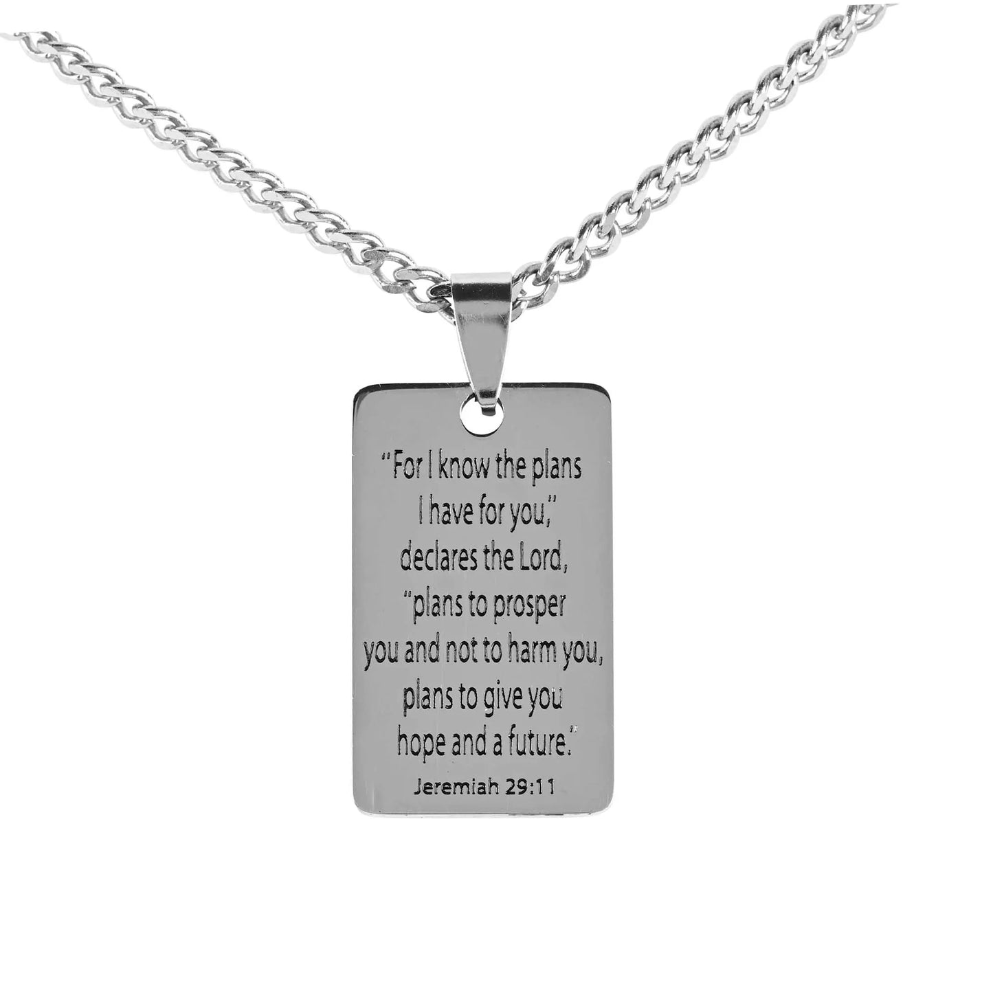 Necklace 24 Chain Jeremiah 29:11 Dogtag