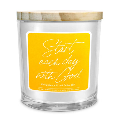 Soy Candle Start Each Day With God 13Oz