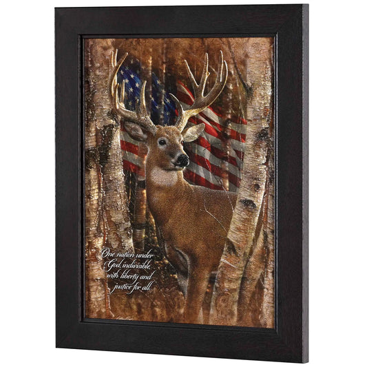 Framed Wall Art White Tail Buck 12x16