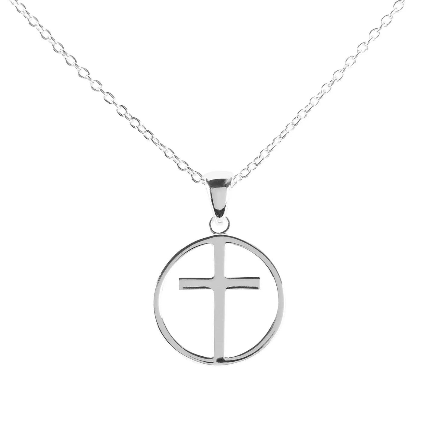 OPEN CIRCLE/CROSS 9/16IN SILVER PLATE