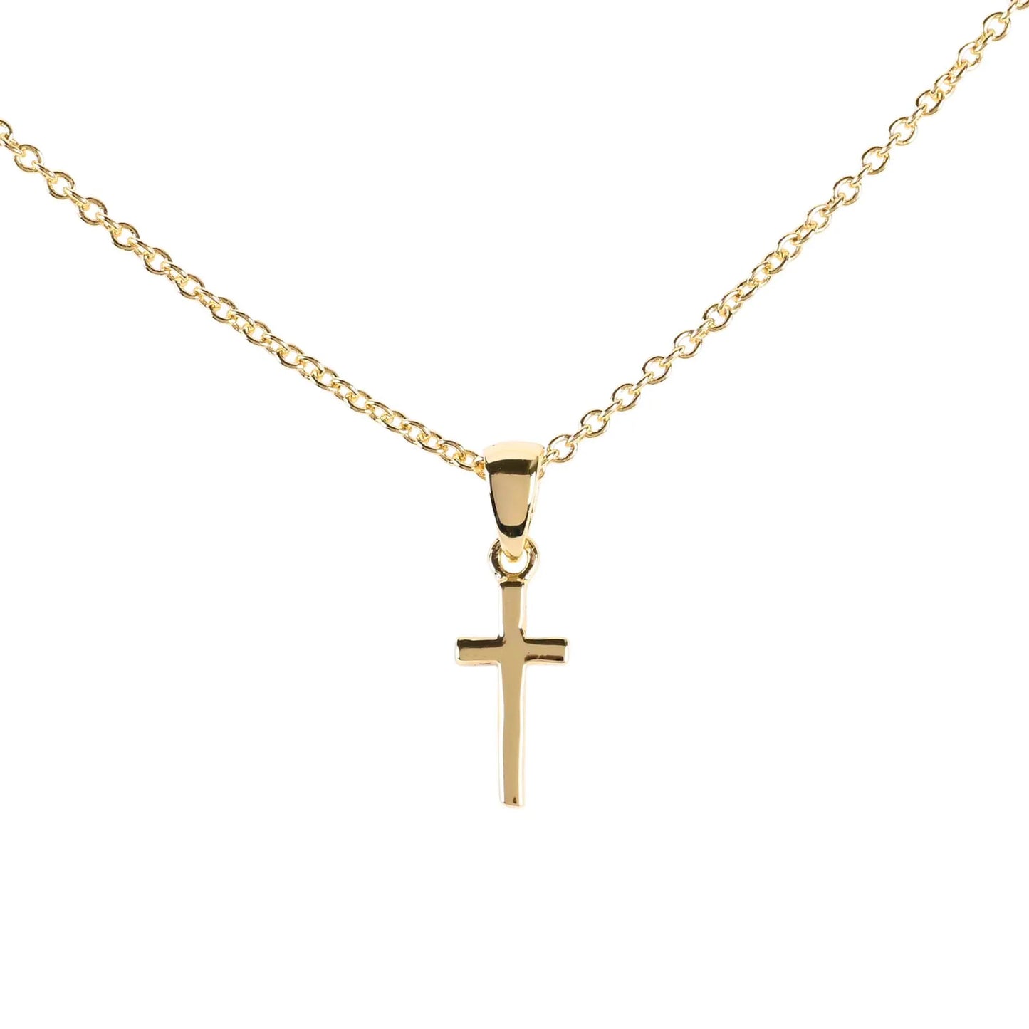 MINI BOX CROSS 9/16"L GOLD PLATE 18"