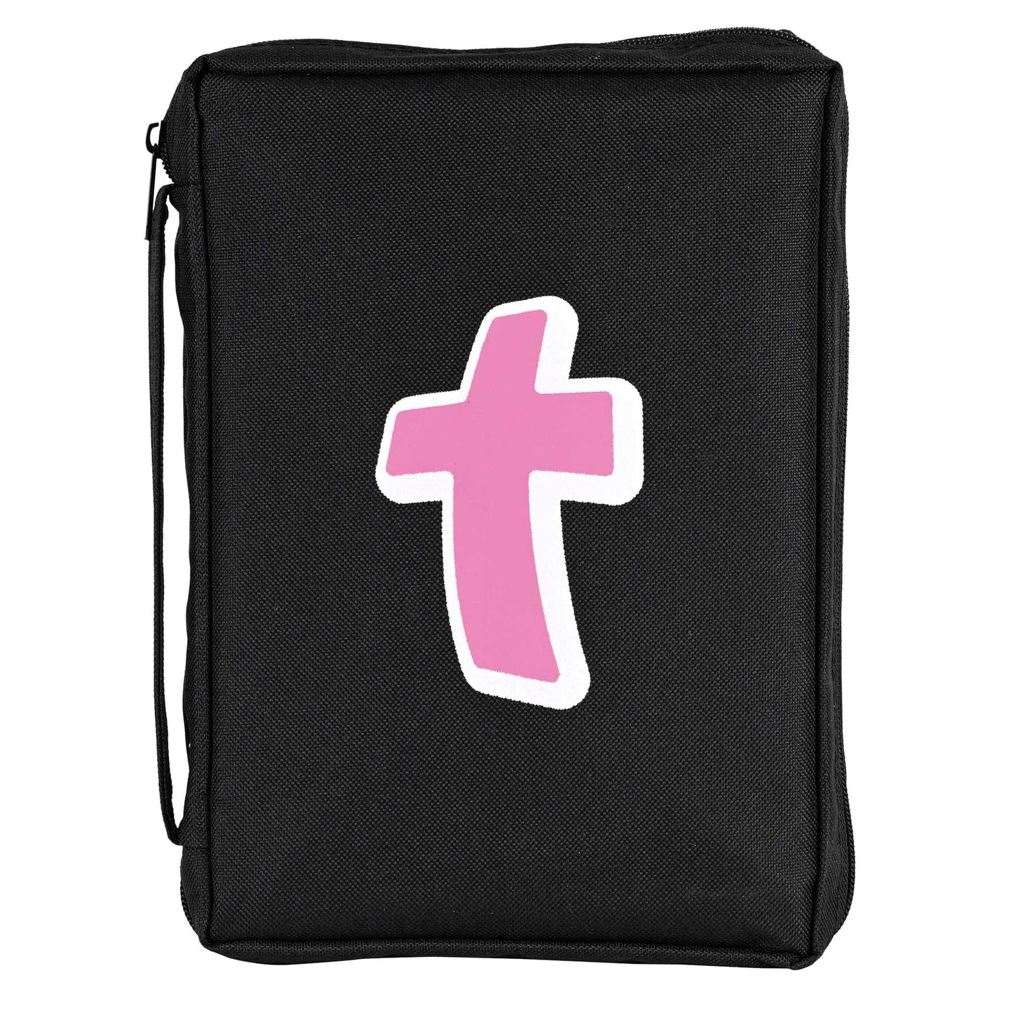 Bible Cover Pink Cross Black Large