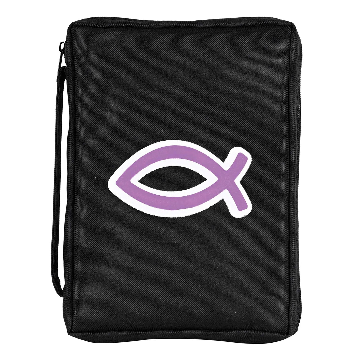 Bible Cover Purple Fish Black Medium