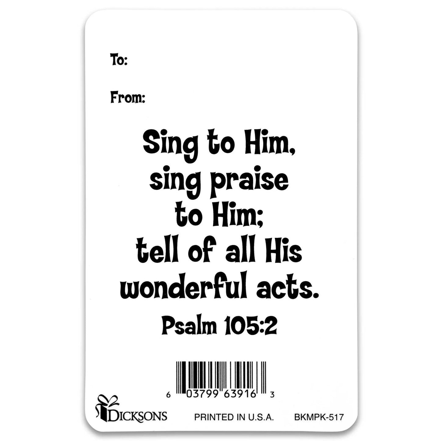 Pocketcard Blue Music Note Psalm 105:2