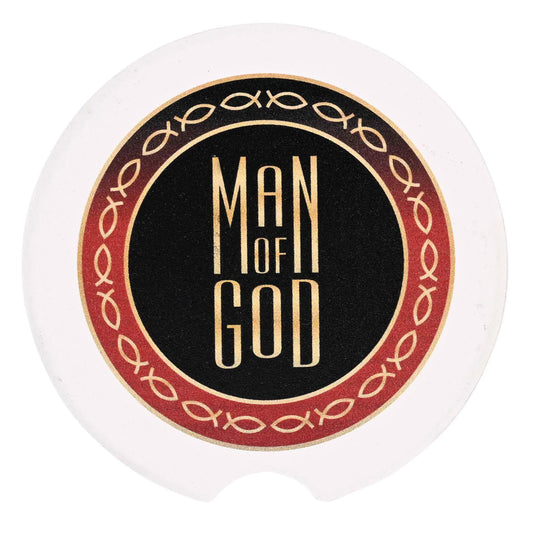 Car Coasters Man Of God Fish 2 Pk