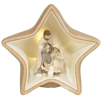 1 Piece Led Holy Family In Star