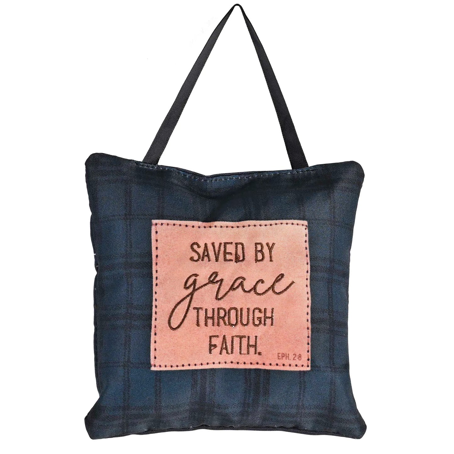 Hanging Door Pillow Saved By Grace 6L