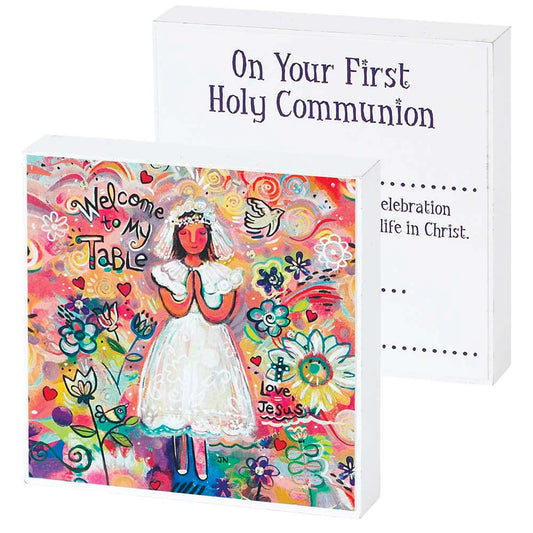 PLQ DBL SD FIRST HOLY COMMUNION MDF 4X4