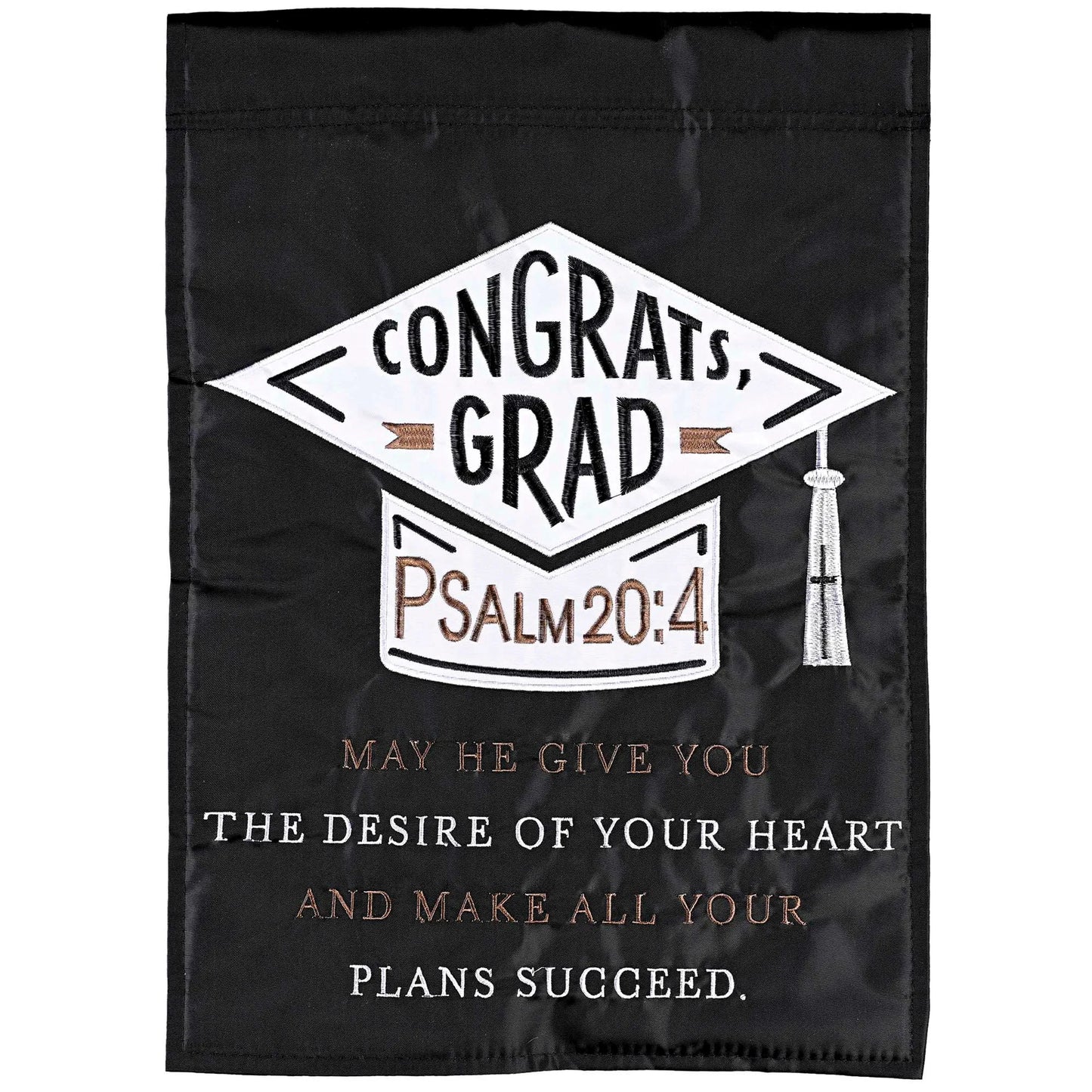 Flag Congrats Grad Psalm 20:4 13x18