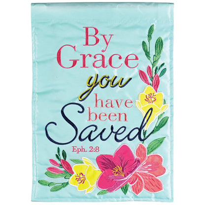 Flag By Grace You Have Been Saved 13x18