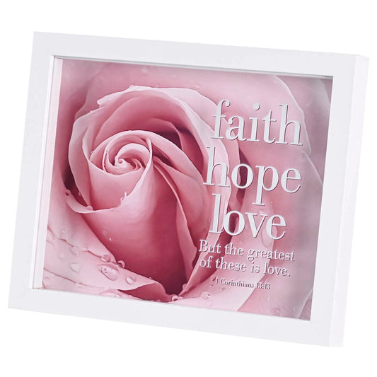 Framed Art Faith Hope Love 10x8