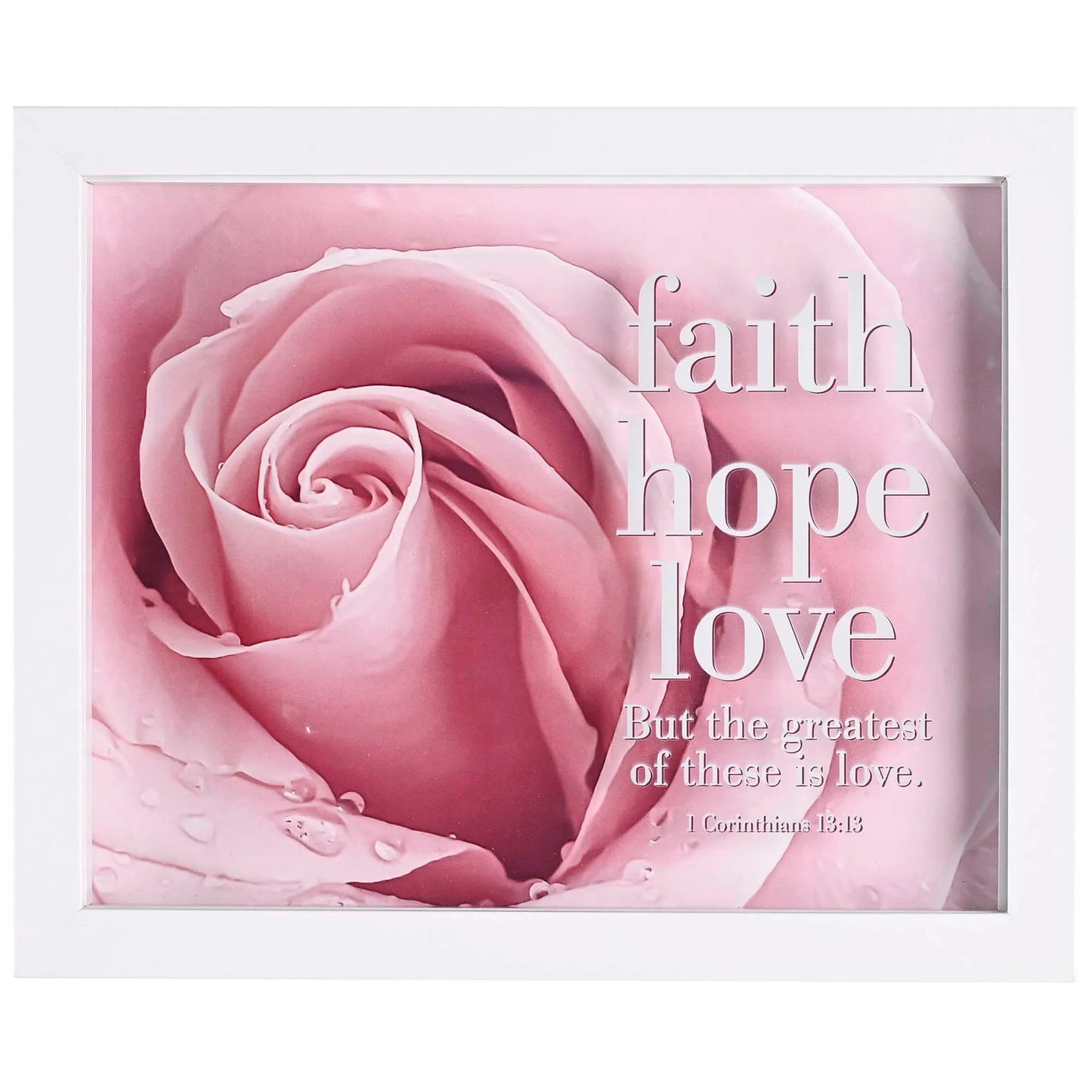 Framed Art Faith Hope Love 10x8