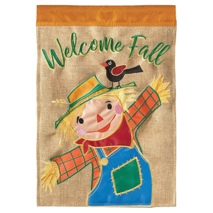 Flag Welcome Fall Scarecrow 29x42