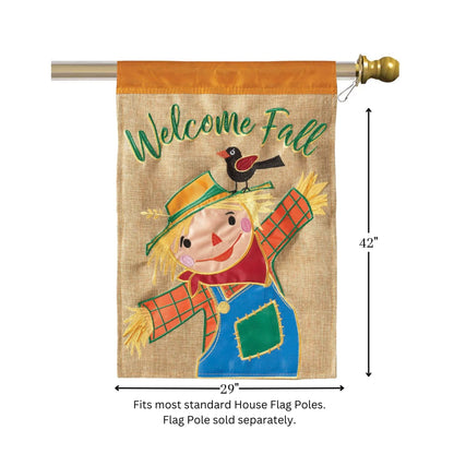 Flag Welcome Fall Scarecrow 29x42