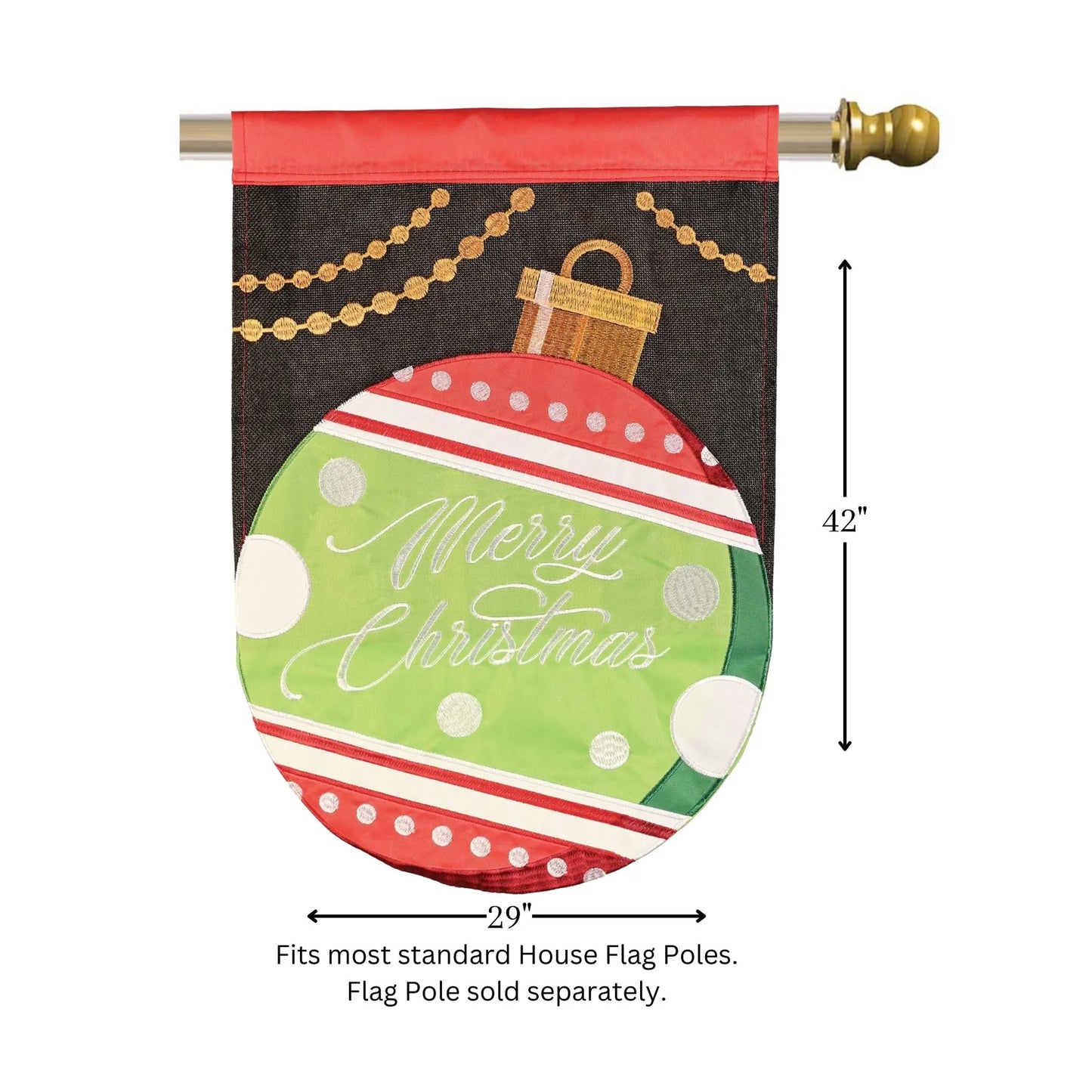 Flag Merry Christmas Ornament 29x42