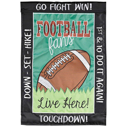 Flag Fall Football Fans Live Here 29x42