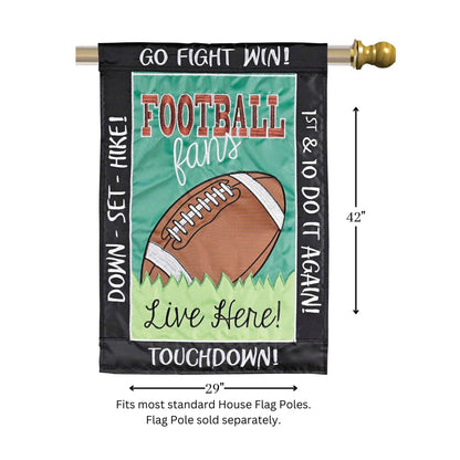 Flag Fall Football Fans Live Here 29x42