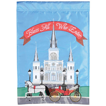 Flag St Louis Cathedral Bless All 29x42